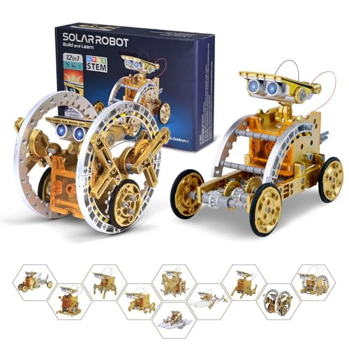 STEM Toys for Kids Age 8-13,12-in-1 Solar Robot Building Science Kits for Boys Girls Teen Age 9 10 11 12,Engineering Christmas Birthday Gifts for 8 Year Old Boys