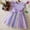 Purple, variant on Spazoro Toddler Girls Dresses, Solid Color Short Sleeve Round Neck New Style Princess Dress for Child Girls Purple Size 4 T