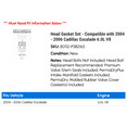 thumbnail image 2 of Head Gasket Set - Compatible with 2004 - 2006 Cadillac Escalade 6.0L V8 2005, 2 of 2