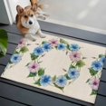 thumbnail image 4 of Spring Flower Wreath Area&nbsp;Rug 2x3ft Country Watercolor Pink Blue Floral Bud Leaf Non-Slip&nbsp;Washable Square&nbsp;Rugs Soft Felt Indoor Floor Mat for Bedroom Kitchen Living Room Bathroom, 4 of 9