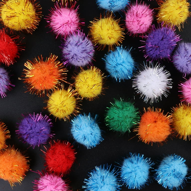 TOAOB 600pcs Pompons Colorés à Paillettes De 1.5 Cm Pour
