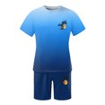 thumbnail image 5 of FUZHIQ Loose Fit Casual Men's Ombre Gradient 2 Piece Outfit Set Sunset Tree Print Short Sleeve T-Shirt & Shorts Summer Beach Holiday Outfit,XXXL, 5 of 5