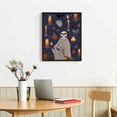 thumbnail image 3 of ONETECH Framed Canvas Wall Art Print Poster Halloween Ghost Skeleton Pumpkin Canvas Picture with Frame for Restaurant Wall Art Picture Multicolor 12x16inch, 3 of 4