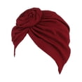 thumbnail image 2 of Minnieouse Hijab musulmán de estilo Simple con nudo de turbante, gorro cruzado con cubierta étnica, diadema de Color sólido, accesorios para pérdida de Sombreros Vino rojo Minnieouse AP011271-05B, 2 of 6