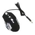 thumbnail image 2 of Ratón para juegos con cable con retroiluminación RGB 4 DPI ajustables hasta 3600 Ratones ópticos USB ergonómicos para computadora con 6 botones Ratón audible negro, 2 of 14
