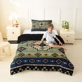 thumbnail image 4 of jejeloiu Serene Tribal Twin Comforter Sets,Calm Print Bedding Set For Boys,Green Blue,Black Reversible,2pcs,1 Comforter and 1 Pillowcase, 4 of 7