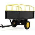 thumbnail image 2 of Historyli 750Lbs 17 Cubic Feet Tow Behind Dump Cart, Heavy Duty Yard Garden Trailer with Removable Sides, Yellow, 2 of 8