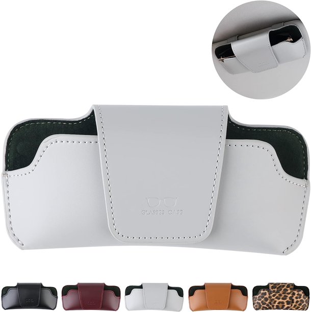 Porta Gafas URIZZD para Visera de Auto en Cuero Gris