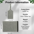 thumbnail image 2 of Uxcell Luggage Tag, Leather Luggage Tags Travel Baggage Labels Waterproof Gray, 2 of 7