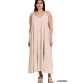 thumbnail image 2 of Zenana Women & Plus Relaxed Fit V-Neck Cami Full Length Tiered Boho Maxi Long Dress w/ Side Pockets, 2 of 5