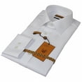 thumbnail image 2 of Mens ENZO Egyptian Soft Cotton Dress Shirt Barrel Cuff Wrinkle Free 61101 White, 2 of 6
