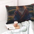 thumbnail image 4 of Honeii Garden Meditating Weasel Print Pillow Cases,Plush Throw Pillow Covers,Decorative Pillowcase for Sofa, Couch, Living Room-16"x24", 4 of 6