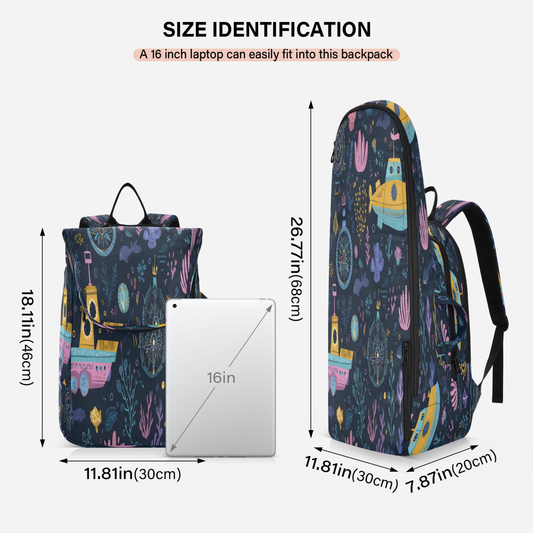 2 Racquet Holder Tennis Backpack Tennis Racket Covers Gym Bags Interesting Underwater Paradise