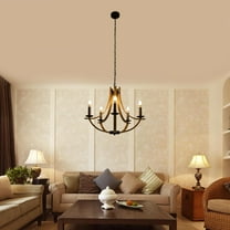 4.72" Modern Farmhouse Hanging Pendant Lighting, 5-Light Rustic Interior Flush Mount Ceiling Light Fixture, Vintage Chandelier for Hallway Foyer Dining Room Entryway Kitchen Island Bedroom