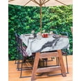 thumbnail image 3 of Fsddascl Marble White Outdoor Tablecloth - 60x102 Inch Rectangle Dining Table Cover, Modern Abstract Art Ink Painting Waterproof Outdoor Table Cloth with Umbrella Hole & Zipper for Picnic/Patio, 3 of 7