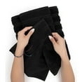 thumbnail image 5 of American Soft Linen Luxury 3 Piece Towel Set, 100% Cotton Turkish Towels for Bathroom, Black, 5 of 6