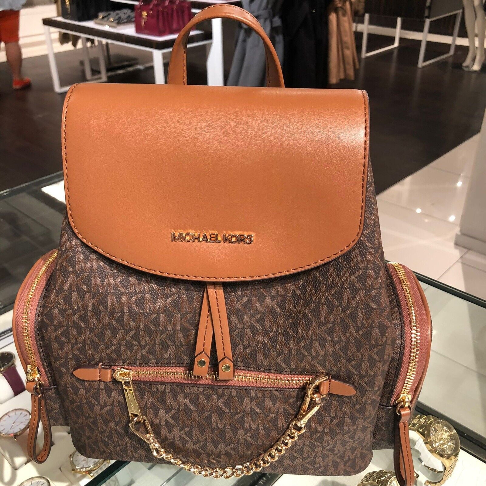 Michael Kors NWT - Jet Set Lime Pebble MD Leather Pocket Backpack - $558 Retail MICHAEL KORS JET SET ITEM MEDIUM POCKET BACKPACK MK OPTIC  main image 2