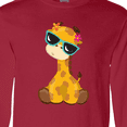thumbnail image 4 of Inktastic Giraffe With Blue Sunglasses, Cute Giraffe Long Sleeve T-Shirt, 4 of 5