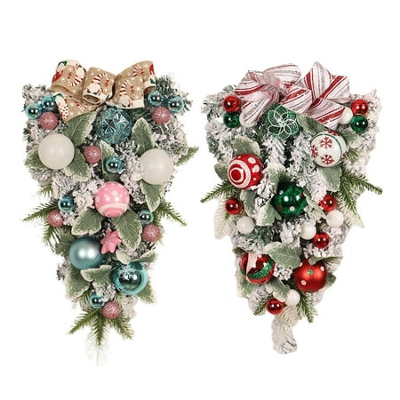 

Teardrop Swag | PVC Christmas Swag for Decorating Outdoor | Christmas Wreath Pendant for Holiday Wall Front Door Hanging Decor Home Decor