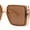 Peach - Brown, variant on Womens Oversized Inset Lens Rectangular Plastic Chic Butterfly Sunglasses Peach - Brown
