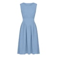 thumbnail image 4 of Iyufng Summer Maxi Dress for Women Cotton-Linen Waist-Cinched Dress, 4 of 8