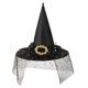 thumbnail image 1 of Sombreros de Halloween, sombrero de encaje de bruja, sombrero ancho acorralado para fiesta de festival, sombrero de poliéster para mujer, 1 of 2
