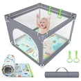 thumbnail image 1 of Parques de Juegos 90 x 90CM, Parque Infantil con Almohadillas Blandas Antideslizantes y Malla Transpirable, para Centros de Seguridad de Actividades Infantiles en Interiores y Exteriores, 1 of 7