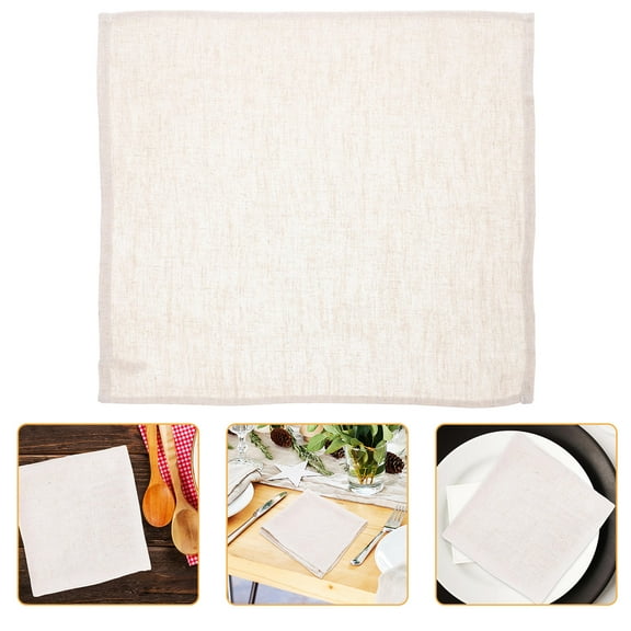 Milisten Beige Linen Cotton Kitchen Towels for Home Use and Dinner Parties, Absorbent Dish Cloths for Cooking and Cleaning
