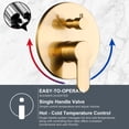 thumbnail image 2 of Wowow Wall Mount Single Handle 7-Spray Shower Faucet 1.8 GPM with 12 in. Round Shower Head and Handheld Shower in Gold, 2 of 6