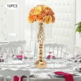 thumbnail image 2 of 10pcs Crystal Flower Stand Wedding Centerpieces for Tables Gold Plated Stand, 2 of 12