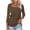 Brown, variant on Women's Square Neck Fitted 3/4 Length Sleeve Casual T Shirts for Women, Stretchy Slim Fit Basic Tops for Women Trendy, Soft Solid Color Tshirts Shirts for Women for Daily Casual Wear