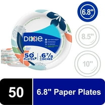 Dixie Disposable Paper Plates, 6.8", Multi-Color, 50 Count