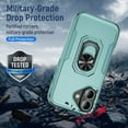 thumbnail image 6 of for iPhone 16 Plus Case, Slim Fit Military Grade Drop Tested Dual Layer Shockproof Case with 360 Ring Holder Kickstand Protective Rugged Car Magnetic Non-Slip Phone Case,Green, 6 of 10