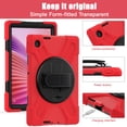 thumbnail image 6 of For Lenovo Tab 10.1 inch 2025 TB311FU/TB311XU Case, 360 Hand Strap, Shoulder Strap, Kickstand, Rugged Drop Protection, Red, 6 of 6