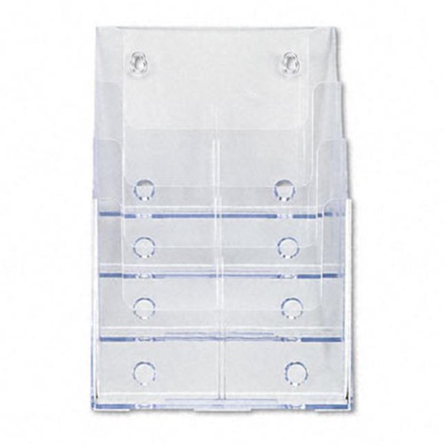 Four-Tier Plastic Desktop Literature Display Rack Clear