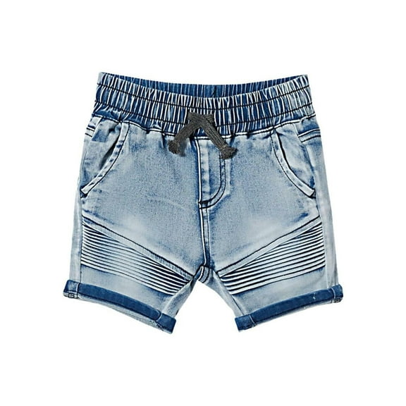 COTTON ON Mens Jay Moto Shorts (Infant/Toddler) Light Blue Wash 6-12 Months (Infant) One Size