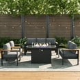 thumbnail image 3 of LayinSun Outdoor Aluminum Furniture Set with Fire Pit Table, Modern Patio Conversation Sets for Porch, Backyard, 3 of 9