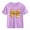 Purple, variant on Girls White Graphic T-Shirt, Cute Kids Tee with Rainbow Bow & Crayon, 100% Cotton Short Sleeve Crewneck Top for Kids,Size 9 T