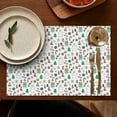 thumbnail image 5 of White Christmas Icon Pattern Summer Placemats Table Placemats Set Of 4-Linen Kitchen Washable Placemats Table Mats 11.8"x17.7" Non-Slip Heat Resistant, 5 of 6