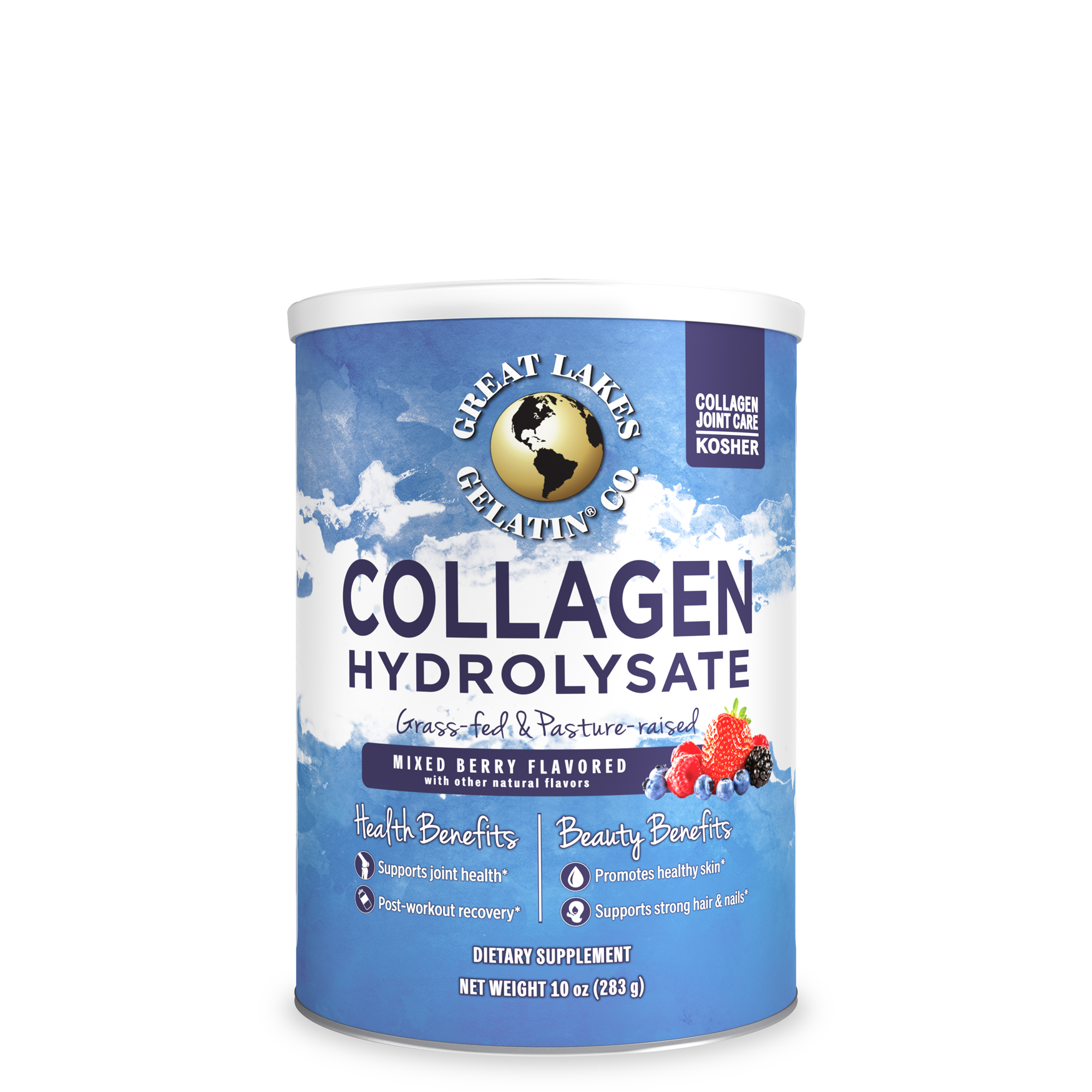 Great Lakes Gelatin, Collagen Hydrolysate, Mixed Berry Flavored Beef