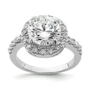 Diamond2Deal Sterling Silver Cubic Zirconia Engagement Ring Size 7 for female Fine Jewelry Ideal Gifts For Women Gift Set
