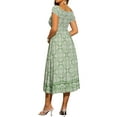 thumbnail image 3 of INSPIRE CHIC Vintage Floral Dresses for Women's Off Shoulder Smock Flowy Midi Dress XS Green, 3 of 6