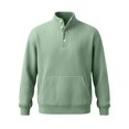 thumbnail image 3 of Men's Solid Sweatshirt Pit Strip Half Open Collar Casual Printed Sweatshirt for Fall Winter, 3 of 7