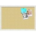 thumbnail image 2 of PinPix ArtToFrames 14x22 Custom Cork Bulletin Board Vintage Yellow Flower   Poster Board Has a Fabric Style Canvas Finish, Framed in Satin White Frame (PinPix-269), 2 of 6