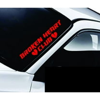 Decals Broken Heart Club Wall Decal Sticker Vinyl Car Truck Window Windshield Laptop Funny Quote Wife Family Cute Dad Mom Men