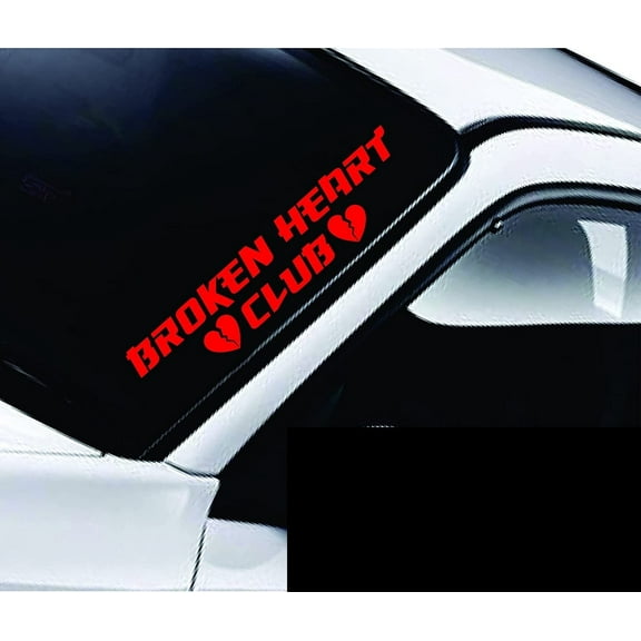 Decals Broken Heart Club Wall Decal Sticker Vinyl Car Truck Window Windshield Laptop Funny Quote Wife Family Cute Dad Mom Men