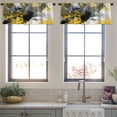thumbnail image 4 of LALILO Kitchen Curtain Valance Black And White Gold Rod Pocket Window Curtain 52"x 18" Set of 2, 4 of 6