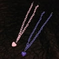 thumbnail image 3 of Women Candy Color Heart Pendant Single Double Layer Necklace Party Jewelry Gift, 3 of 8