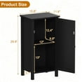 thumbnail image 3 of 2-Tier Nightstand with Woven Rattan Door, Bamboo Floor Cabinet for Bedroom, Kitchen, Living Room, Hallway – Slim Design Accent Furniture, Freestanding Space Saving Storage Organizer, 3 of 7