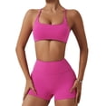 thumbnail image 1 of Conjuntos de entrenamiento for mujeres 2 piezas de talle alto sin costuras con sujetador deportivo acolchado conjuntos de ropa de gimnasio, 1 of 7